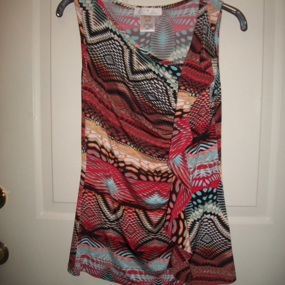 Papillon Blanc geometric pattern top size M